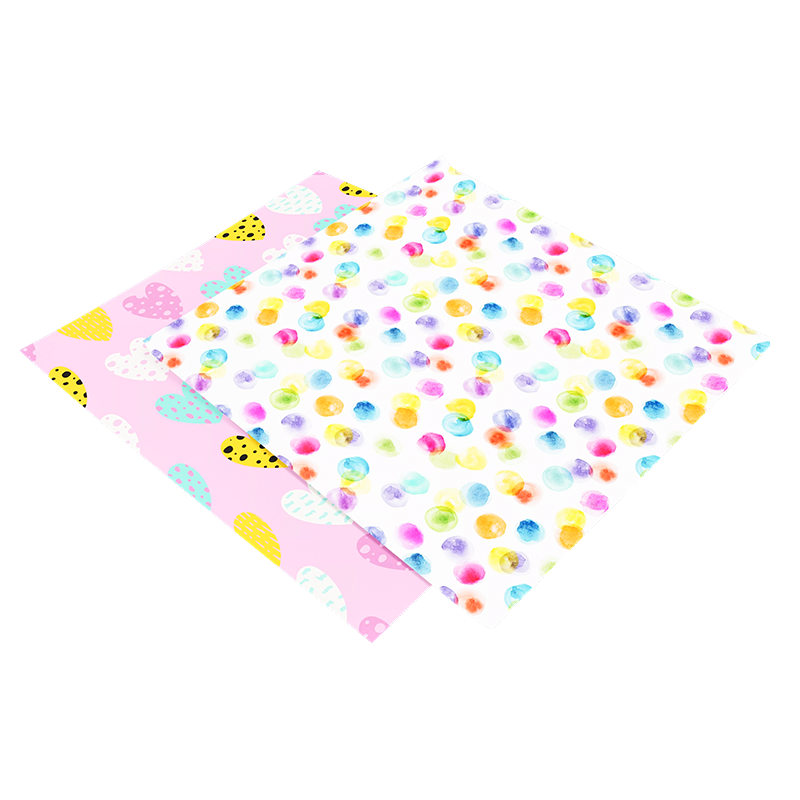 Papier d'emballage à motifs à pois colorés imprimé sur mesure avec logo
