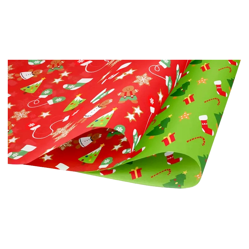 Papier d'emballage personnalisé à motifs de tissus sur le thème de Noël