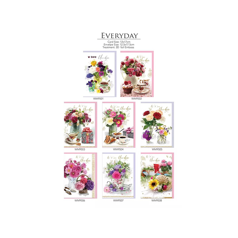 Carte de vœux délicate de style café petit-déjeuner fleurs