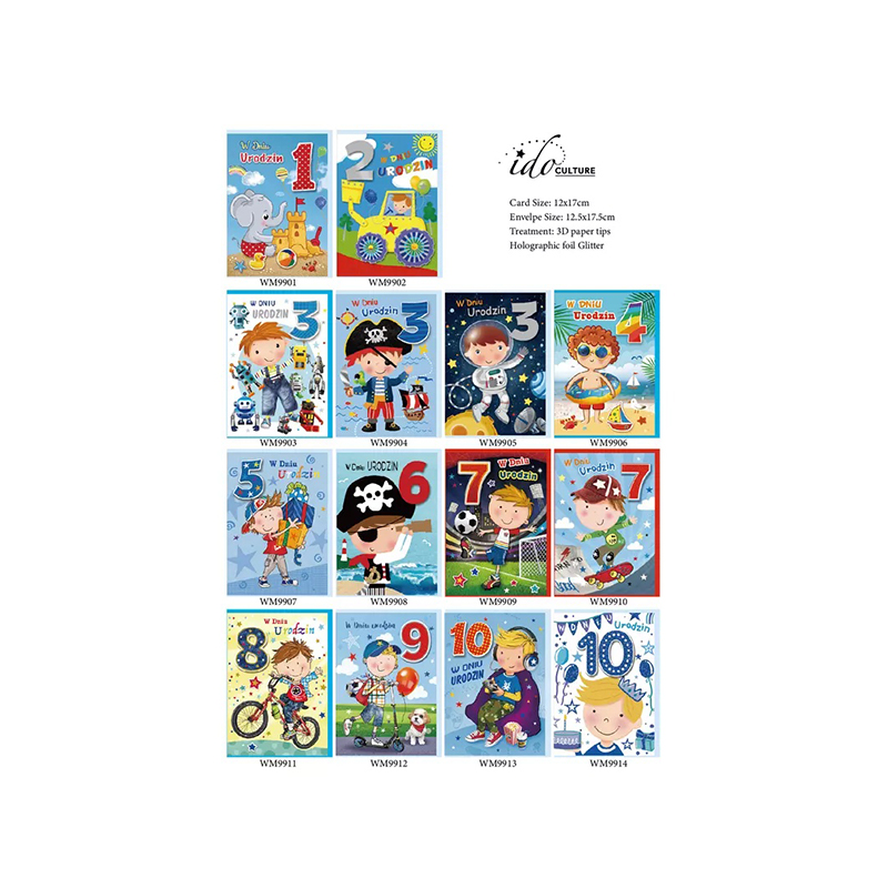 Carte de vœux cadeau thème enfance heureuse de garçons différents