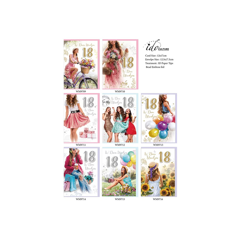 Carte de vœux pour le 18e anniversaire d'une fille
