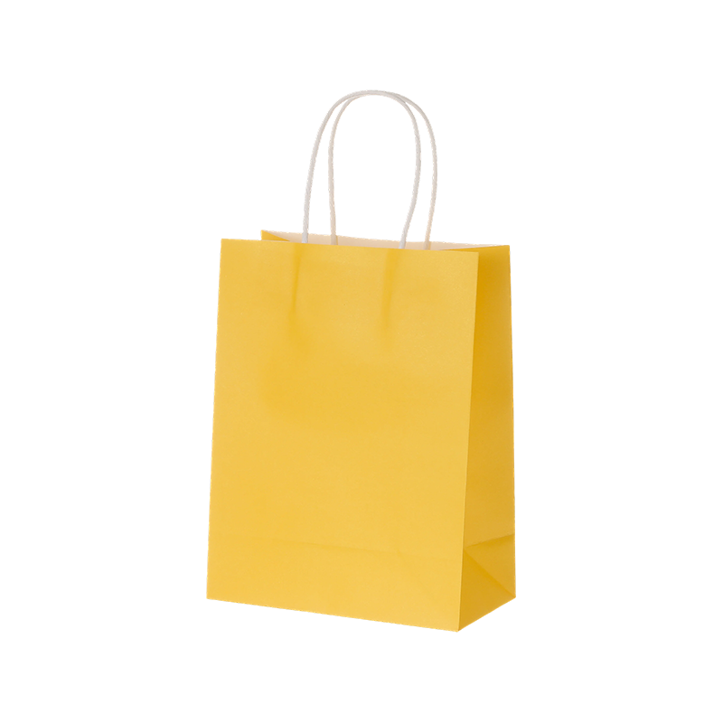 Sacs à provisions en papier kraft couleur bonbon avec poignées en papier torsadées