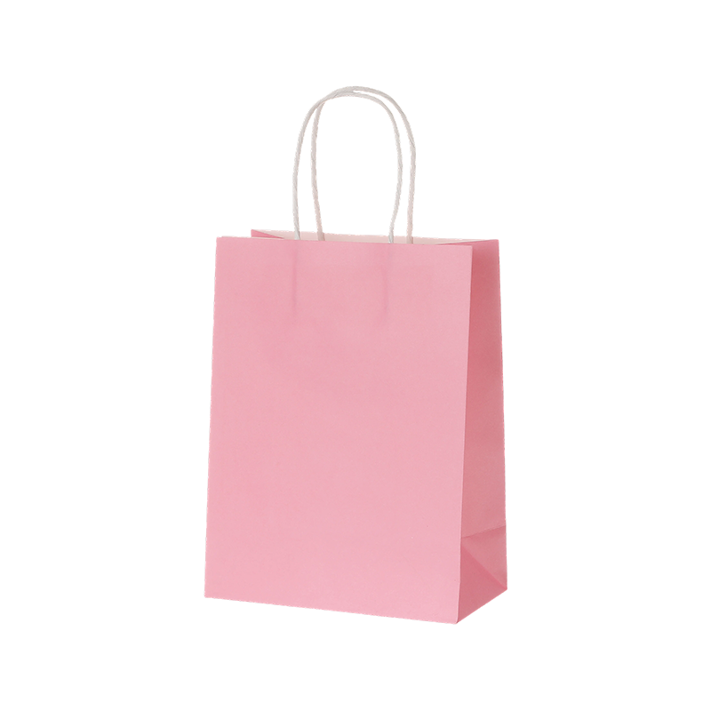 Sacs à provisions en papier kraft couleur bonbon avec poignées en papier torsadées