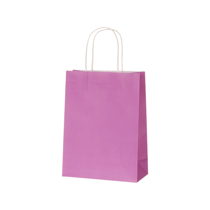 Sacs à provisions en papier kraft couleur bonbon avec poignées en papier torsadées
