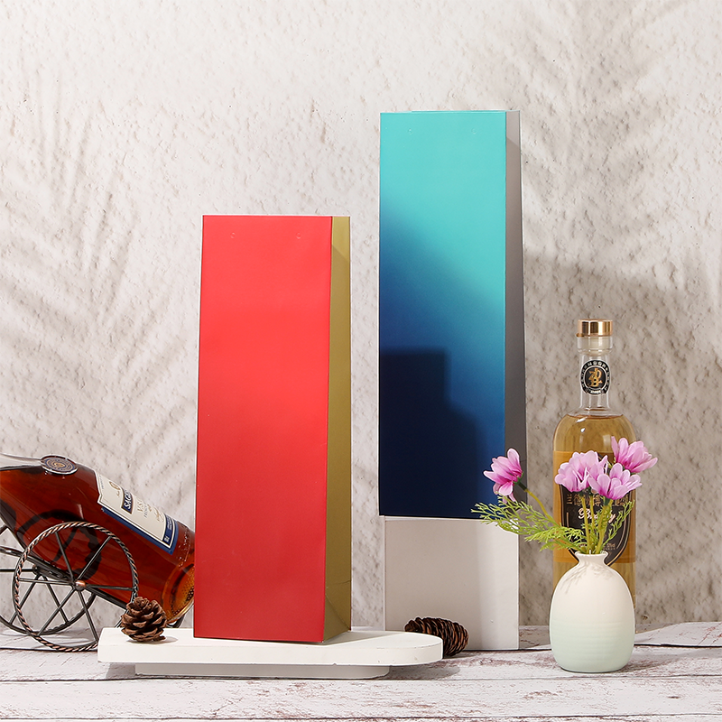 Sacs cadeaux en papier pour bouteille de vin simple avec poignées en corde
