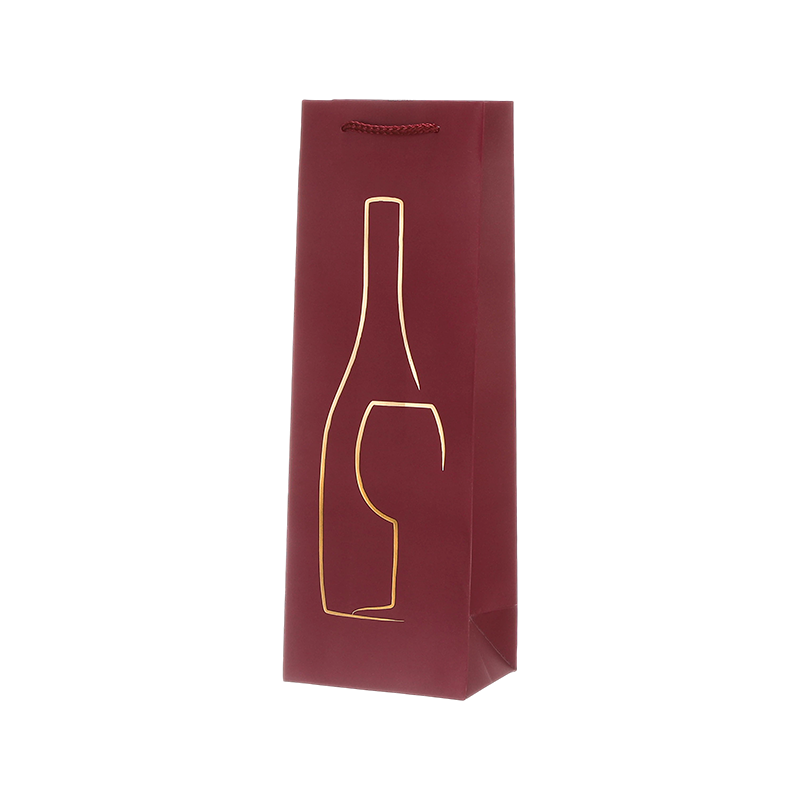 Sacs cadeaux en papier pour bouteille de vin simple avec poignées en corde