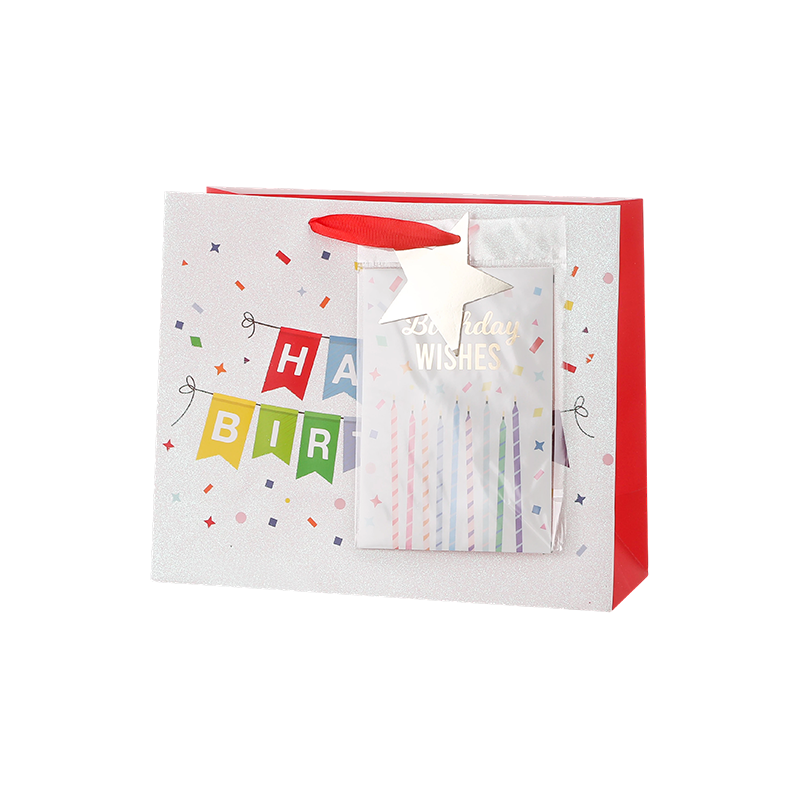 Sacs cadeaux d'anniversaire Kraft avec poignées pour cadeaux de fête