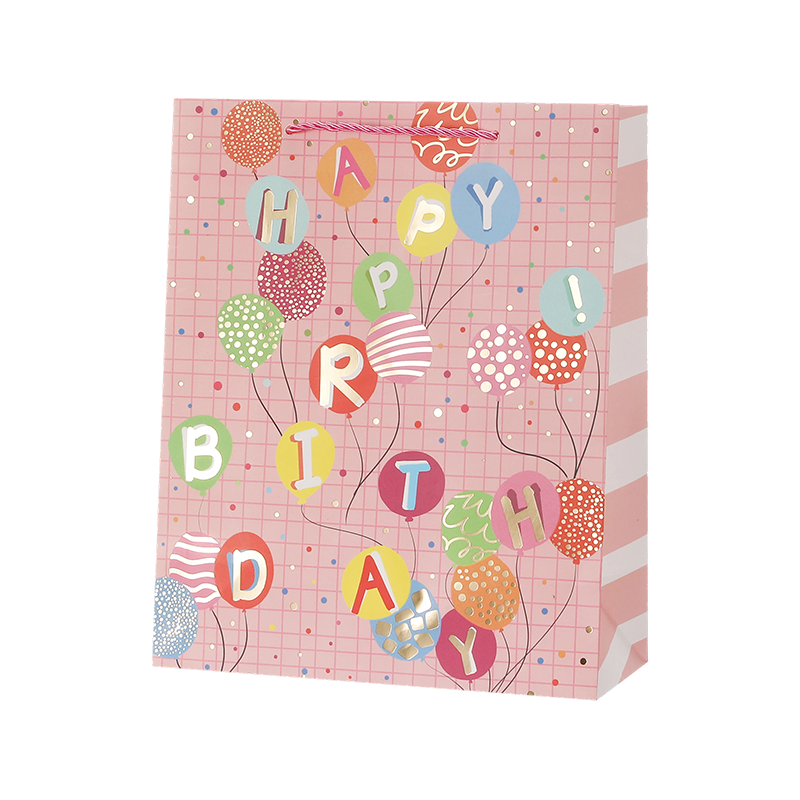 Sacs cadeaux d'anniversaire Kraft avec poignées pour cadeaux de fête