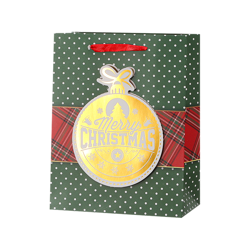 Sac cadeau en papier kraft imprimé de Noël décoratif saisonnier