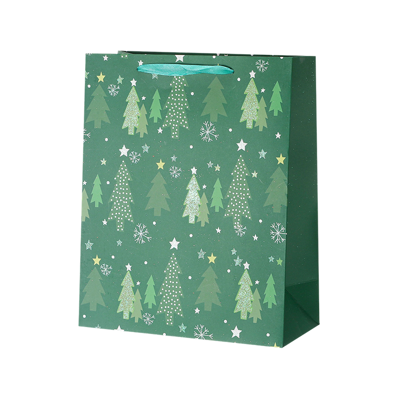 Sac cadeau en papier kraft imprimé de Noël décoratif saisonnier