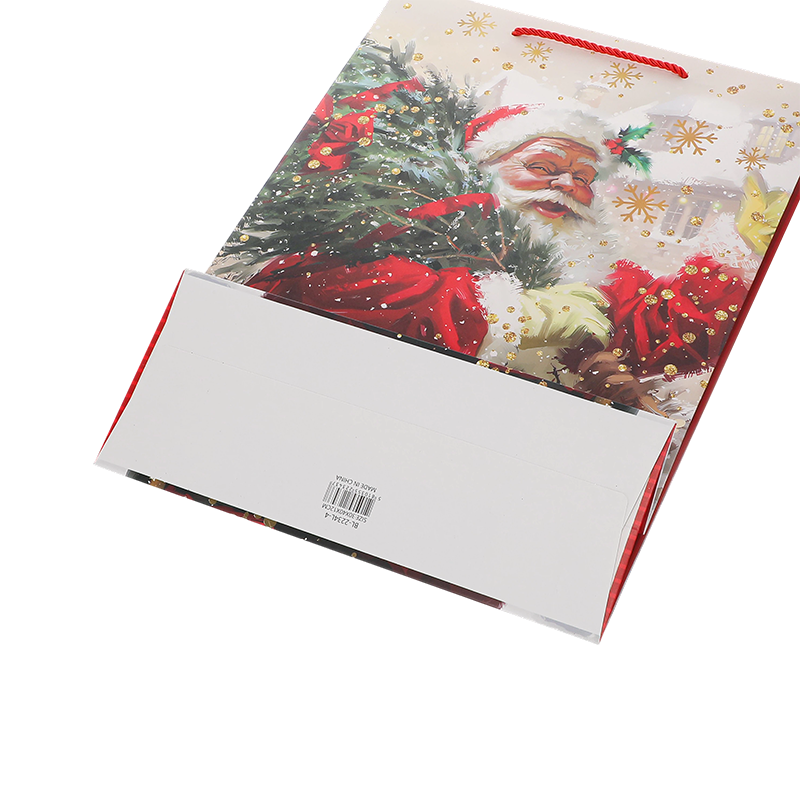 Sac cadeau en papier kraft imprimé de Noël décoratif saisonnier
